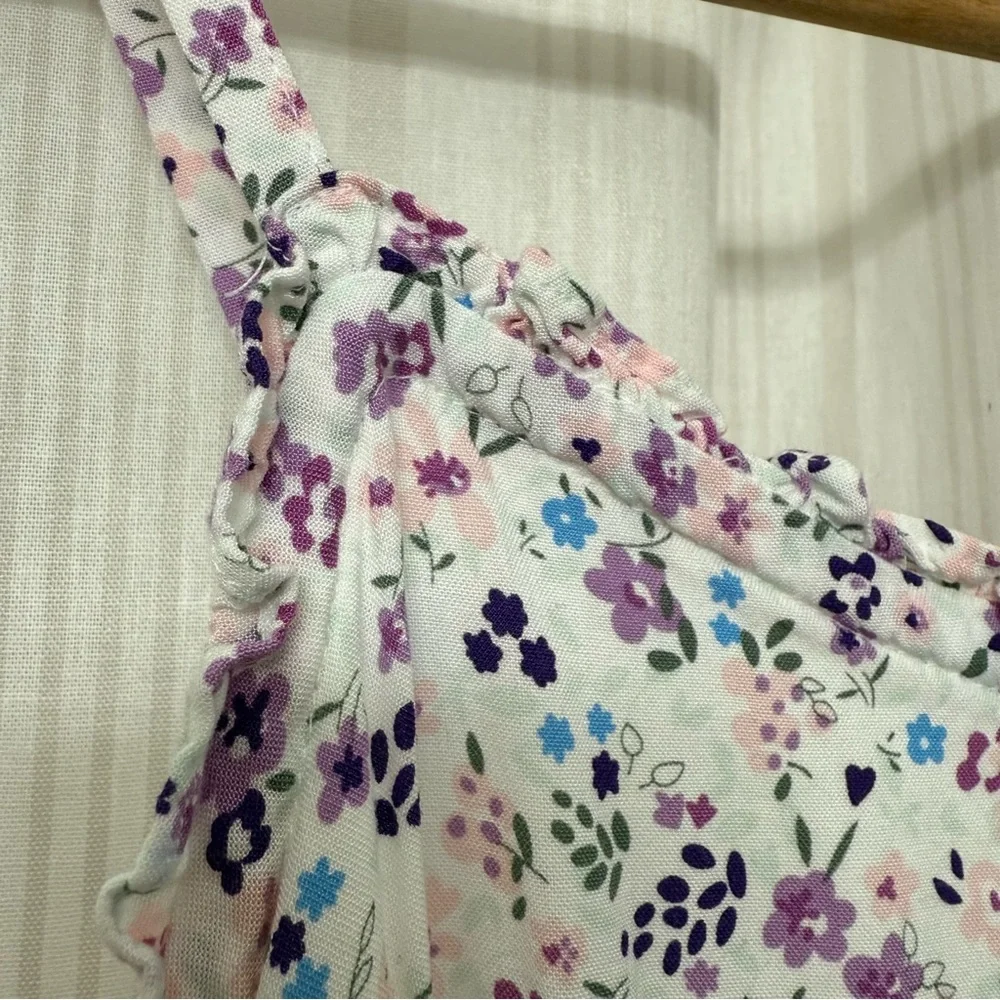 Madison Jules Ditsy Floral Lettuce Trim Summer Maxi Dress - Picture 5 of 8